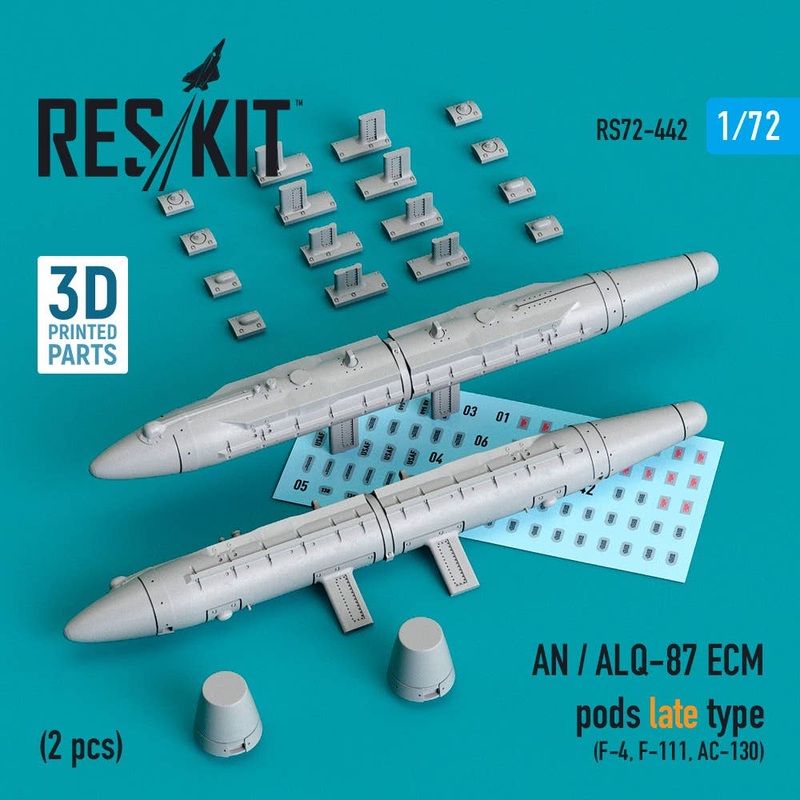 1/72 AN / ALQ-87 ECM pods late type (2 pcs) (F-4, F-111, AC-130) (3D printing)