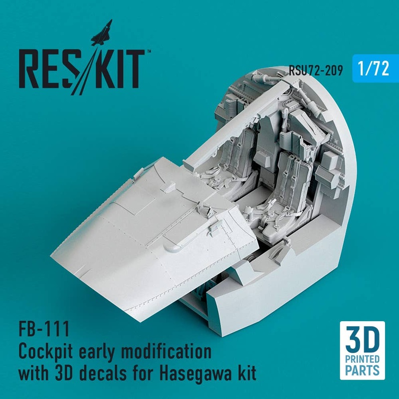 1/72 FB-111 Cockpit early modification with 3D decals for Hasegawa kit (3D Printed)