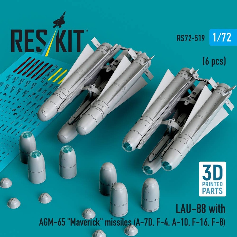 1/72 LAU-88 with (2 pcs) AGM-65 Maverick missiles (6 pcs)