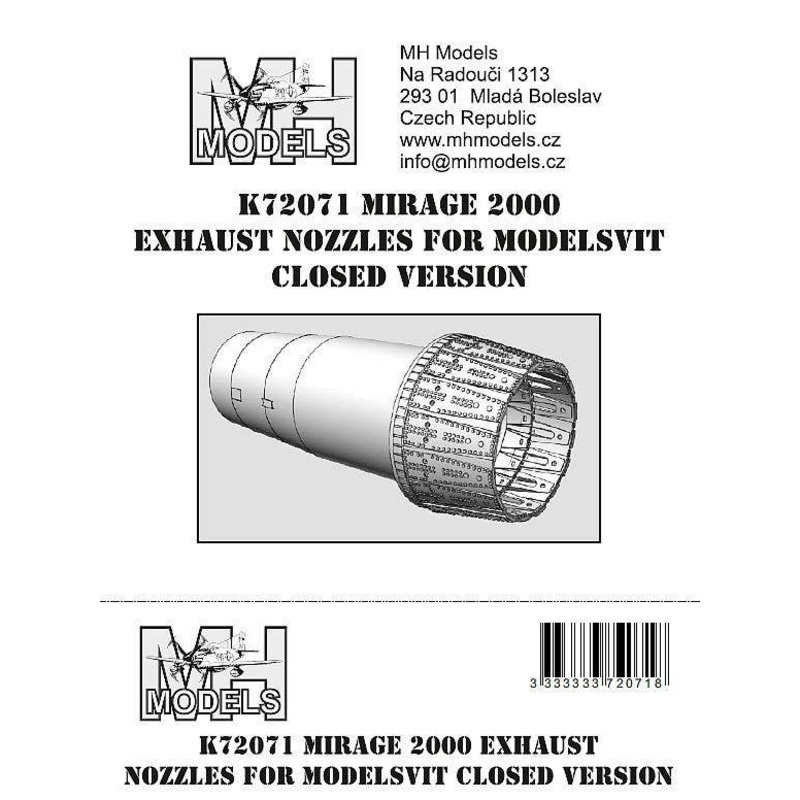1/72 Mirage 2000 exhaust nozzles for Modelsvit closed version