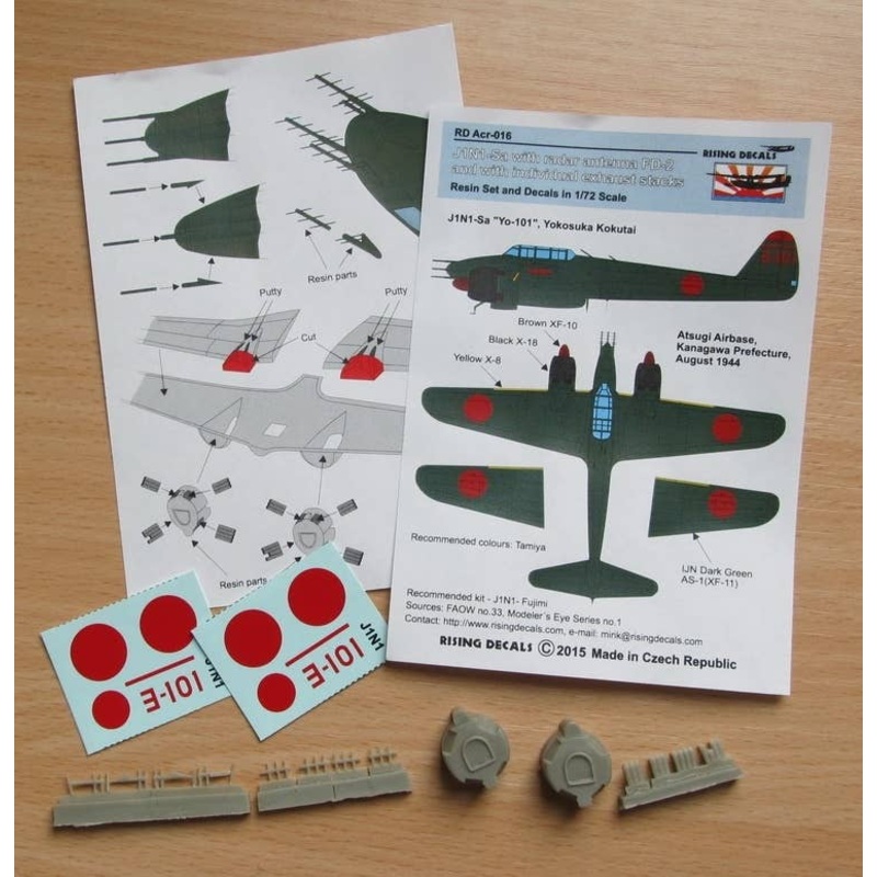 1/72 Nakajima J1N1-Sa Yo-101 FD-2 Radar Antenna ?Cowl Exhaust (Resin & Decals)