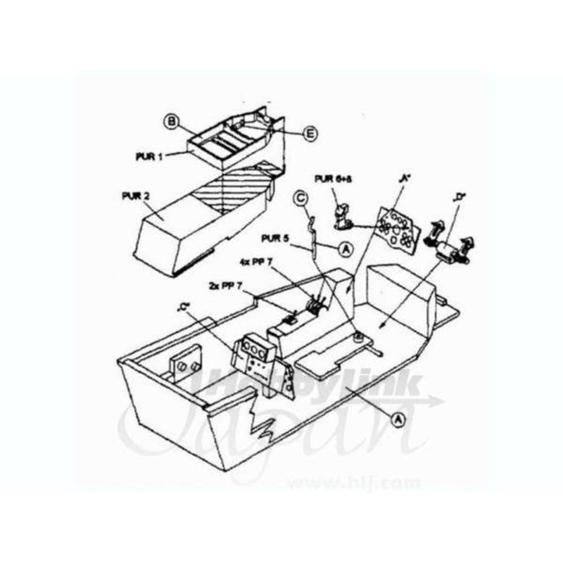 1/72 Ta-154 interior set for Hasegawa