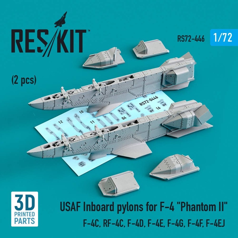 1/72 USAF Inboard pylons for F-4 Phantom II (2 pcs) (F-4C, RF-4C, F-4D, F-4E, F-4G, F-4F, F-4EJ) (3D printing)