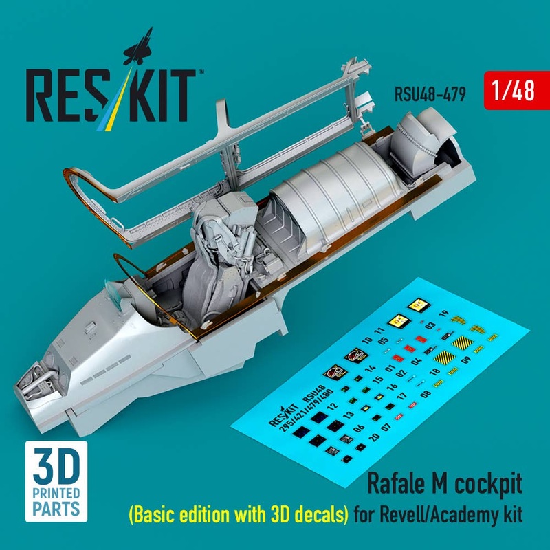 1/48 Rafale M cockpit (Basic edition with 3D decals) for Revell/Academy kit