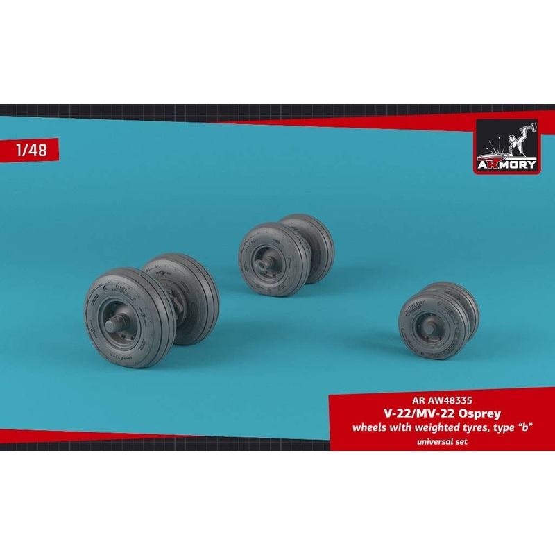 1/48 V-22 Osprey Wheels w/Weighted Tires Type "B"