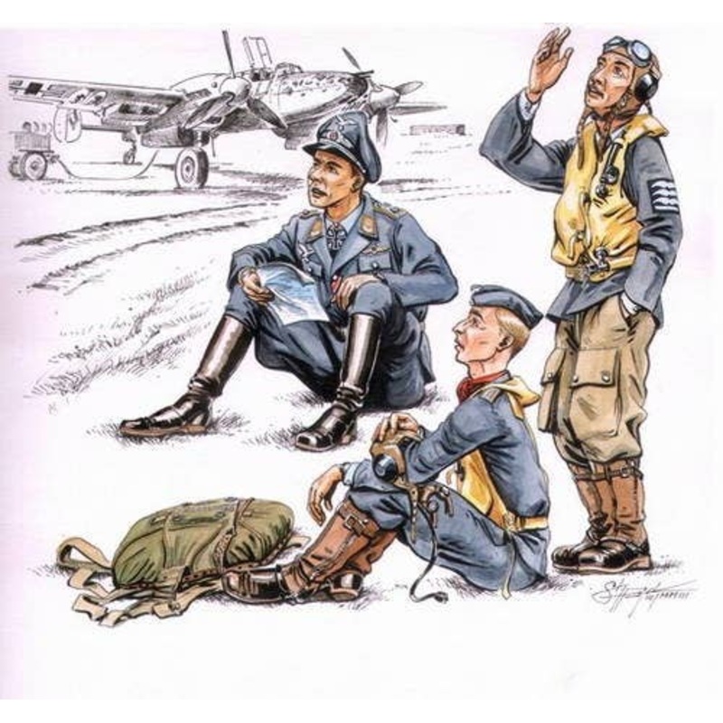 1/72 German Pilots At Rest WWII (3pcs)