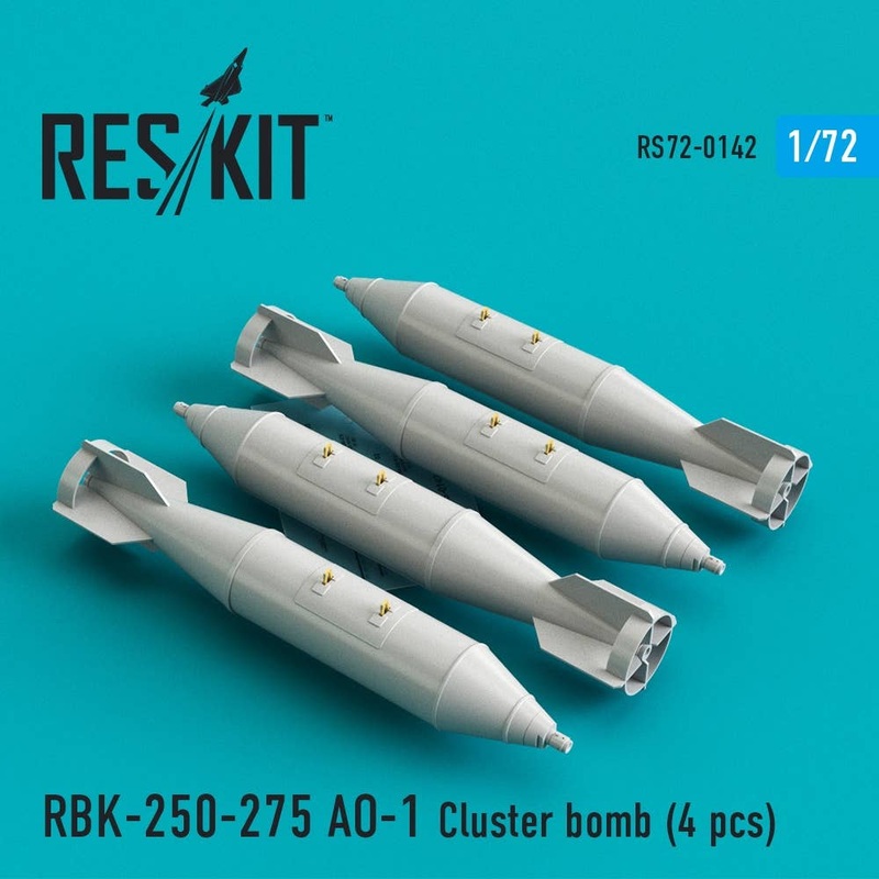 1/72 RBK-250-275 AO-1 Cluster Bomb (4pcs) (Su-7, Su-17, Su-22, Su-24, Su-25, Su-34, MiG-21, MiG-27)
