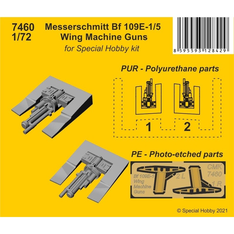 Messerschmitt Bf 109E-1/5 Wing Machine Guns (for Special Hobby)