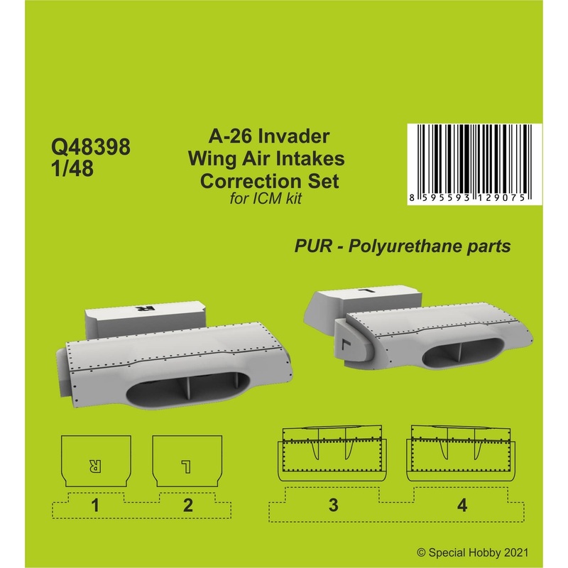 1/48 A-26 Invader Modified Wing Air Intake for ICM