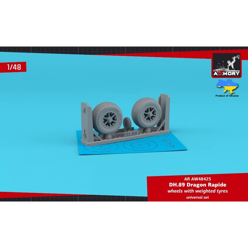 1/48 DH.89 Dragon Rapide wheels w/ weighted tyres