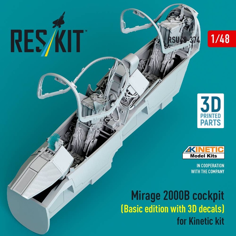 1/48 Mirage 2000B cockpit (Basic edition with 3D decals) for Kinetic kit