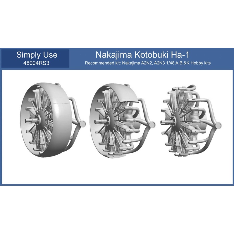 1/48 Nakajima Kotobuki Ha-1 Engine W/ Exhaust Type 3