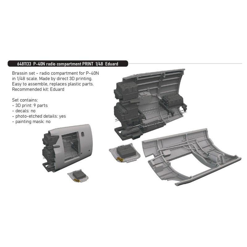 1/48 P-40N radio compartment PRINT (For EDUARD)