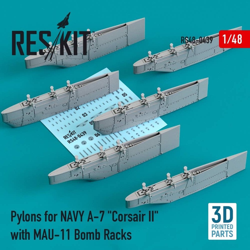 1/48 Pylons for NAVY A-7 Corsair II with MAU-11 Bomb Racks (3D Printing)