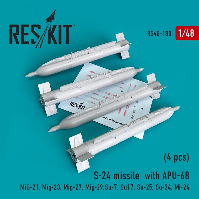 1/48 Russian S-24 Aerial Rocket w/Apu-68 Launcher (4 pcs)