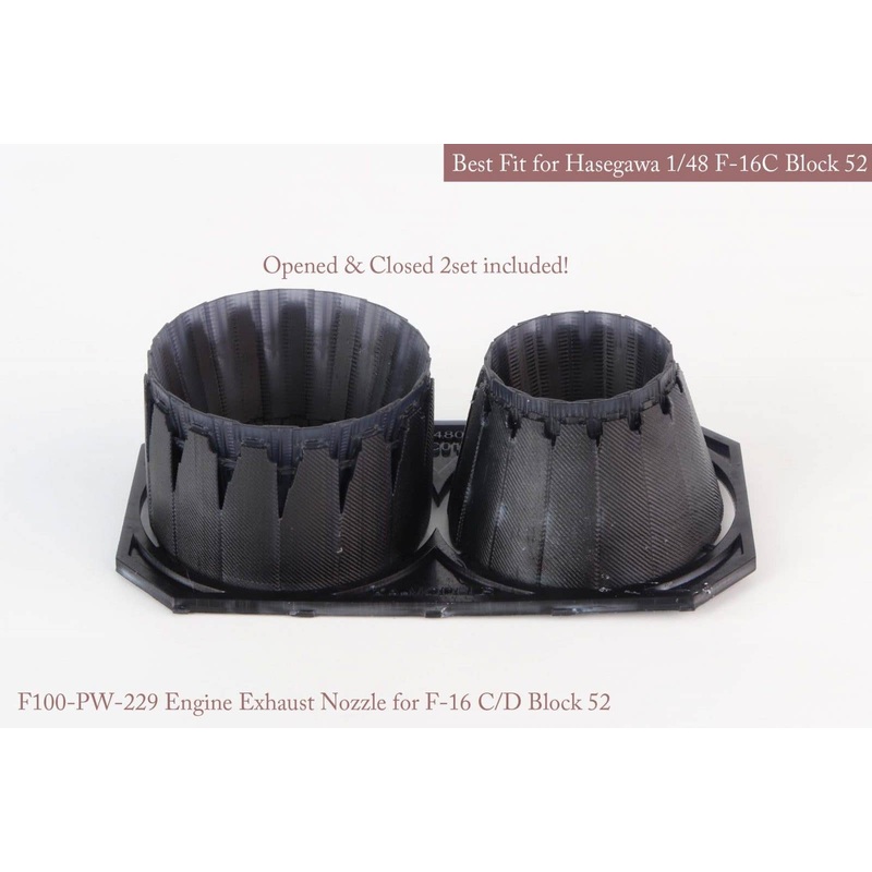 1/48 [SE] F-16 C/D Block 52 P&W Exhaust Nozzle Set (Opened + Closed) (for Hasegawa/Tamiya)