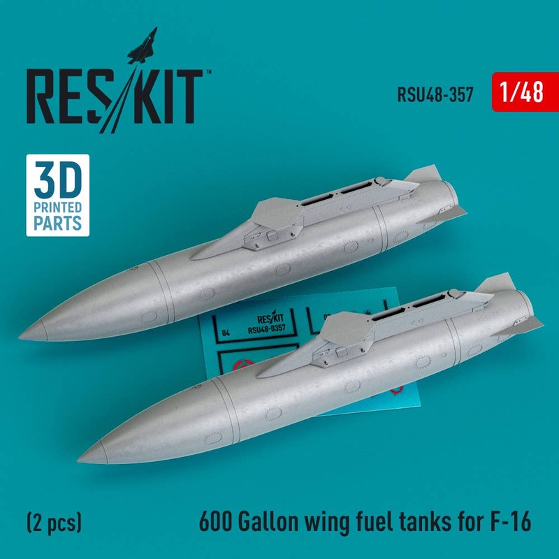 1/48 600 Gallon wing fuel tanks for F-16 (2 pcs) (3D Printed)