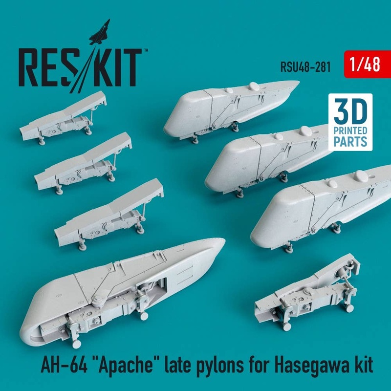 1/48 AH-64 Apache late pylons for Hasegawa kit (3D Printing)