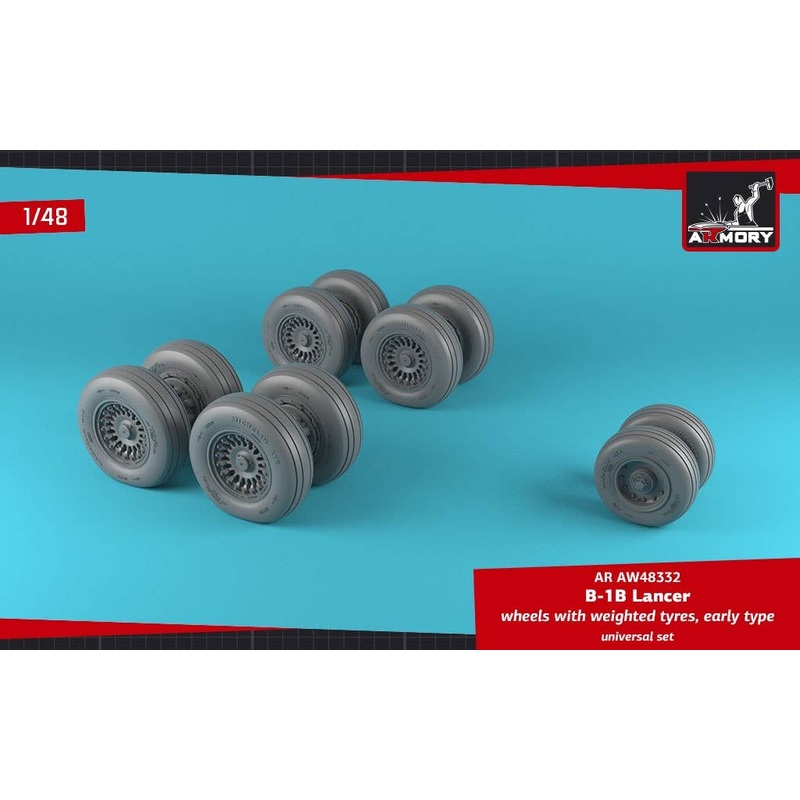 1/48 B-1B Lancer Wheels w/Weighted Tires, Early (for Revell)