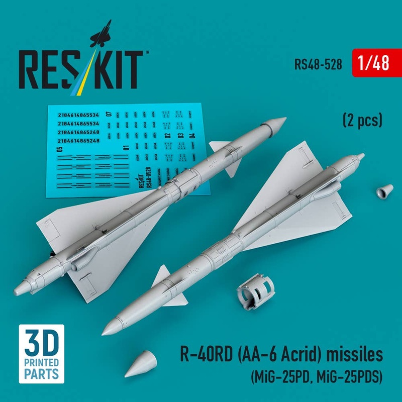 1/48 R-40RD (AA-6 Acrid) radar missiles (for MiG-25PD, MiG-25PDS, 2 pcs)