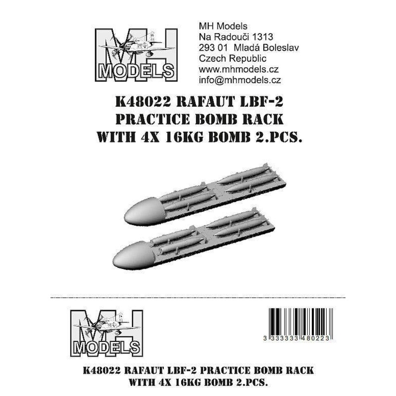 1/48 RAFAUT LBF-2 Practice bomb rack with 4x 16kg bomb (2 pcs)