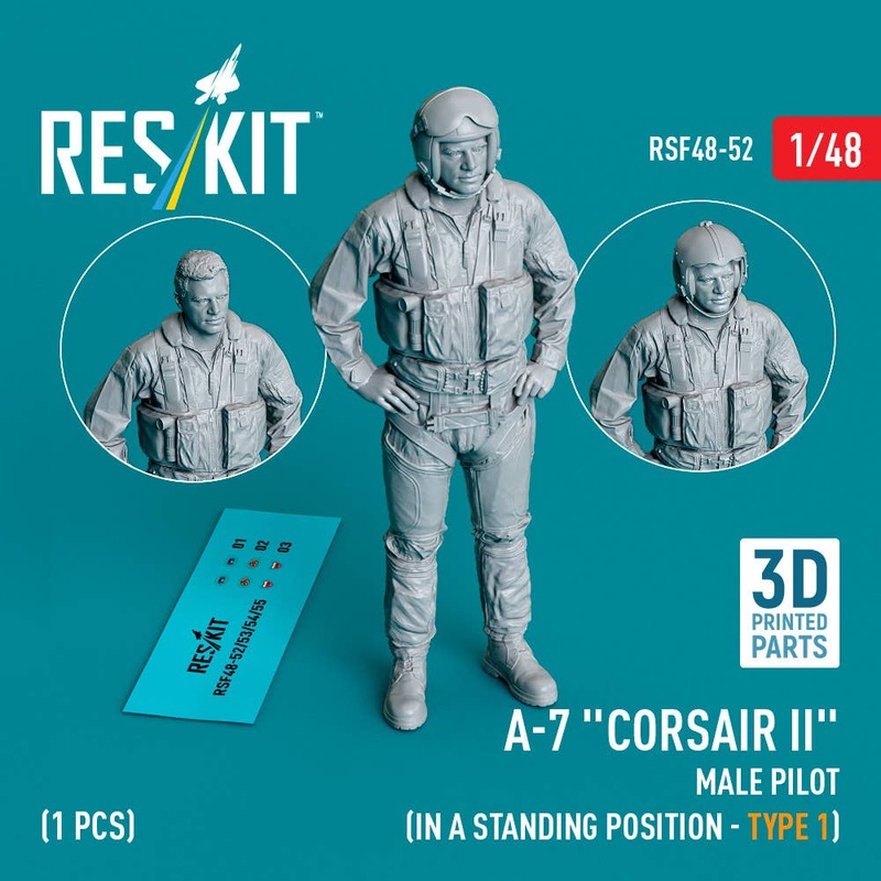 1/48 A-7 Corsair II male pilot (in a standing position - type 1) (1 pcs)