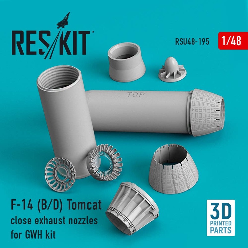 1/48 F-14 (B,D) Tomcat close exhaust nozzles for GWH kit (3D Printing)