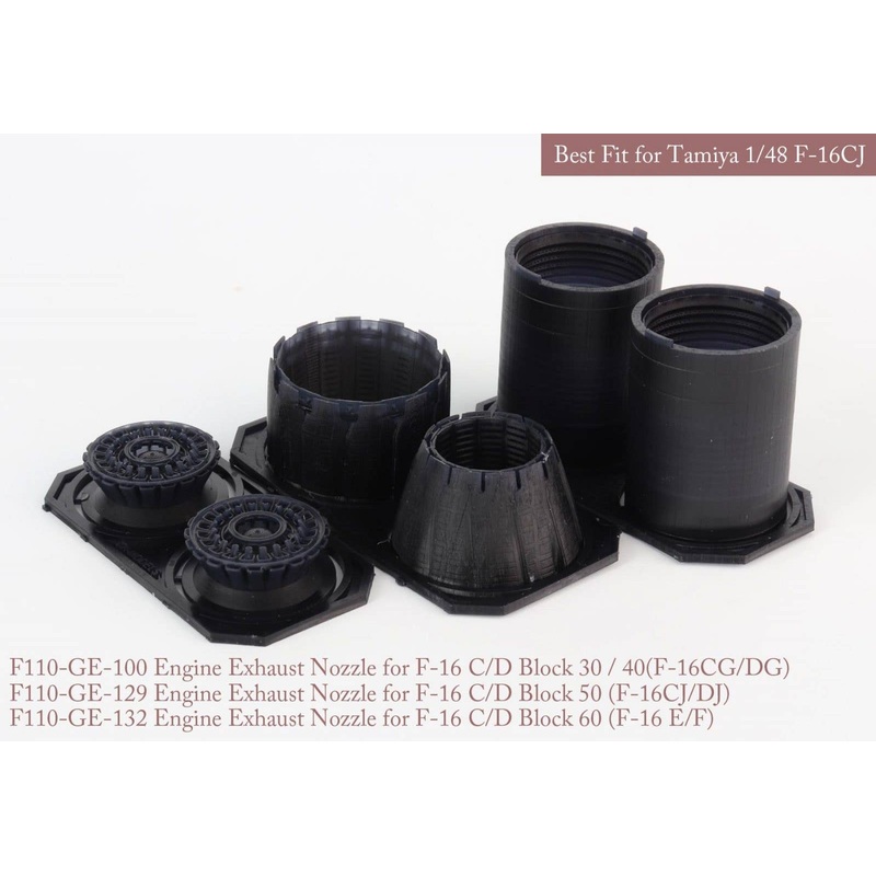 1/48 [SE] F-16 C/D Block 30/40/50/60 GE Exhaust Nozzle & After Burner Set (Opened + Closed) (for Tamiya)