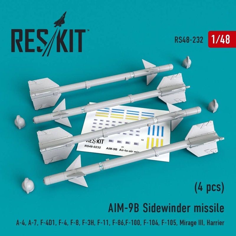 1/48 Aim-9B Sidewinder Missile w/Remove Before Flight Cover (4 pcs)