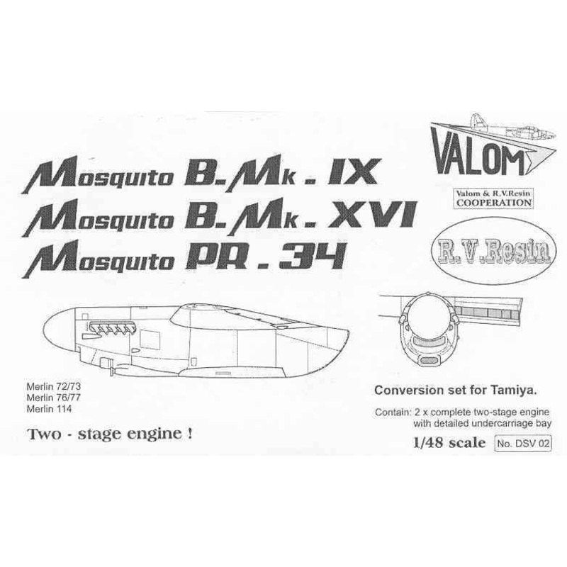 1/48 Engine Set for Tamiya Mosquito