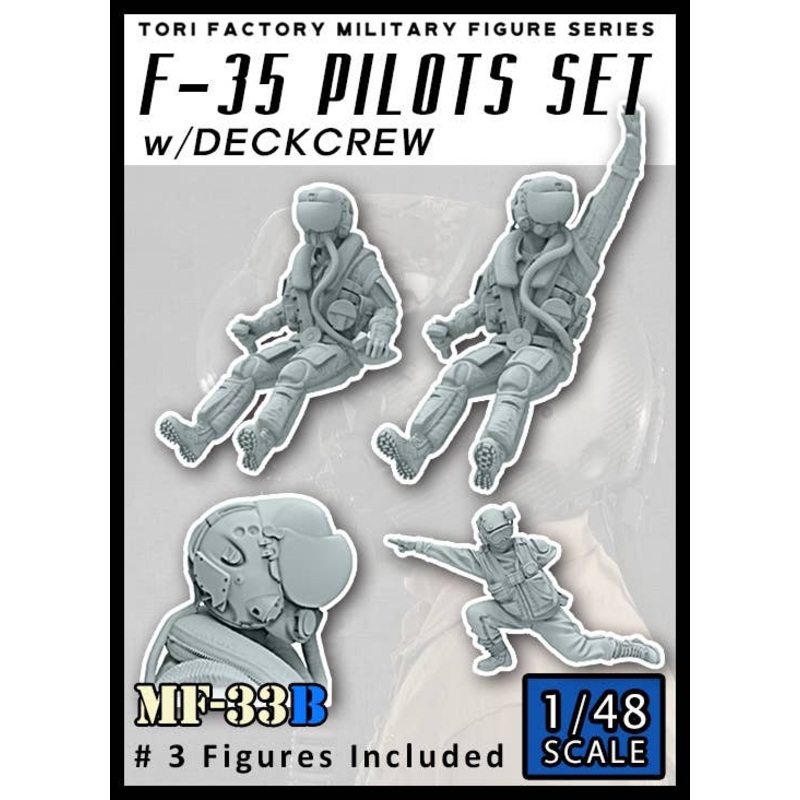 1/48 F-35 Marine Corps Pilot Set with Deck Crew (3 Figure Set)