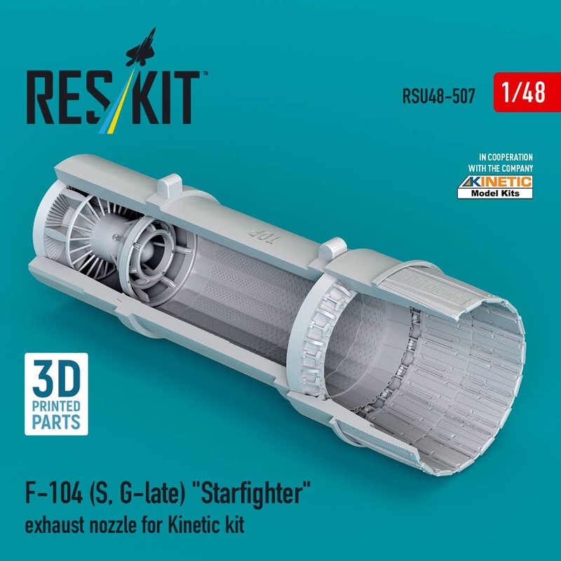 1/48 F-104 (S, G-late) Starfighter exhaust nozzle for Kinetic kit (3D Printed)