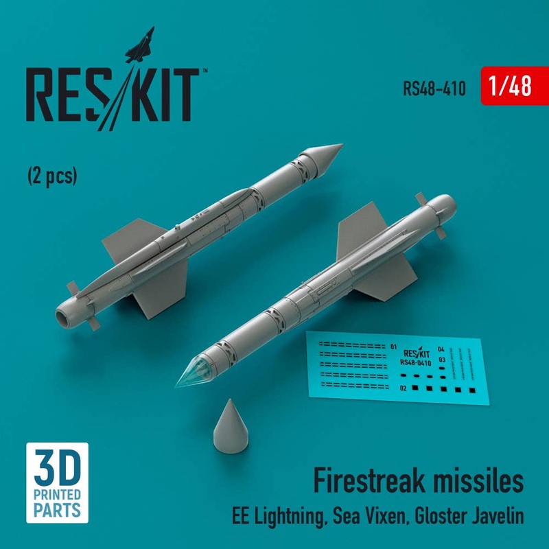 1/48 Firestreak missiles (2pcs) (EE Lightning, Sea Vixen, Gloster Javelin) (3D Printed)