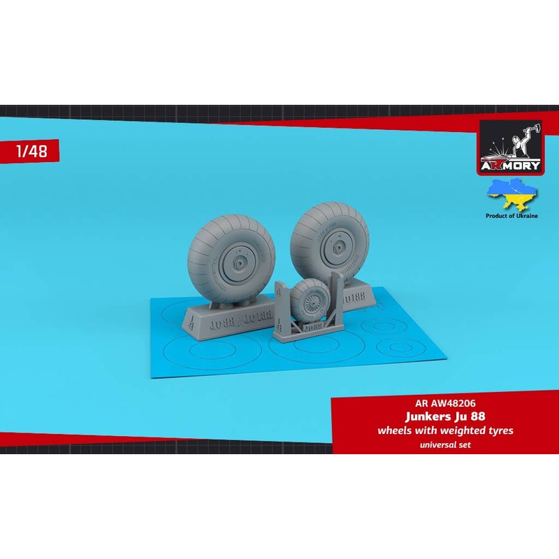 1/48 Junkers Ju 88 late wheels w/ weighted tires