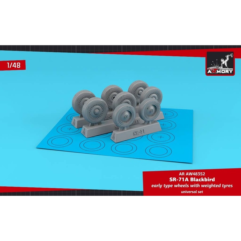 1/48 SR-71A Blackbird early type wheels w/ weighted tires (for ITA, REV, TAM, TES)