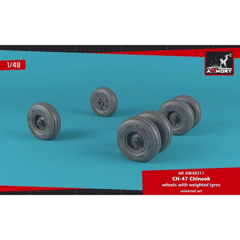 1/48 CH-47 Chinook Wheels w/Weighted Tires