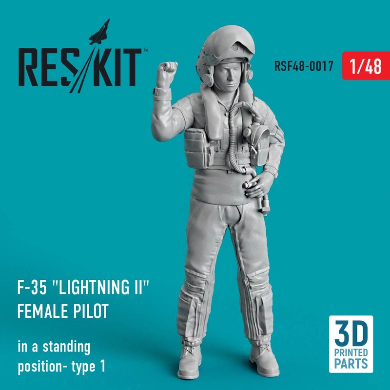 1/48 F-35 Lightning II female pilot (in a standing position- type 1) (3D Printed)