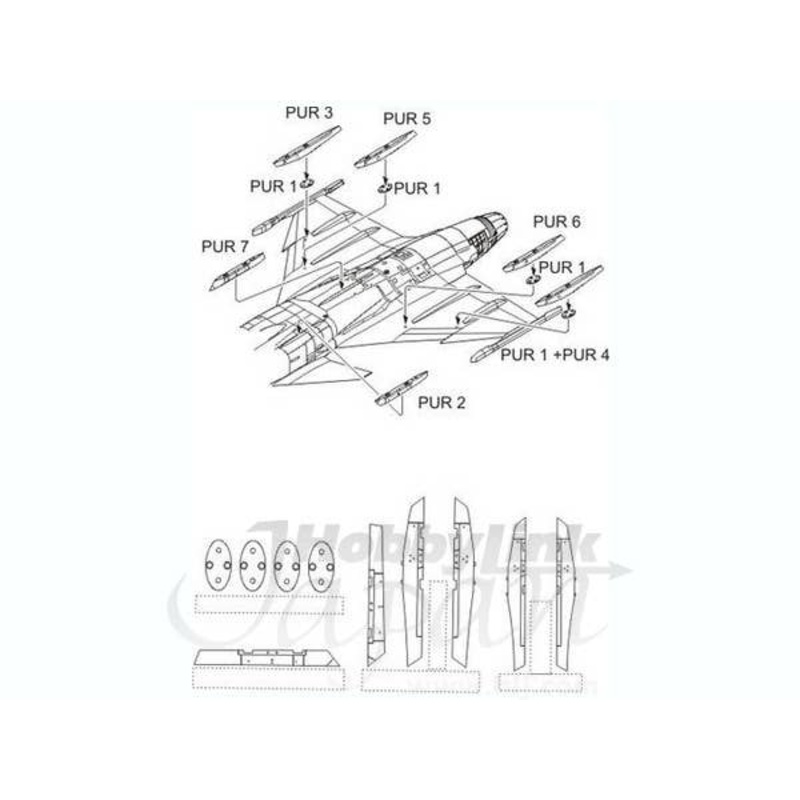 1/48 JAS-39C/D Wing and Fuselage Pylons for Italeri