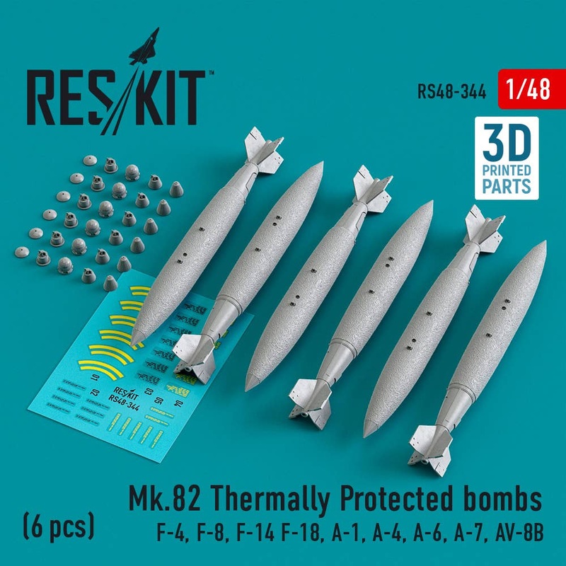 1/48 Mk.82 thermally protected bombs (6 pcs) (3D Printed)