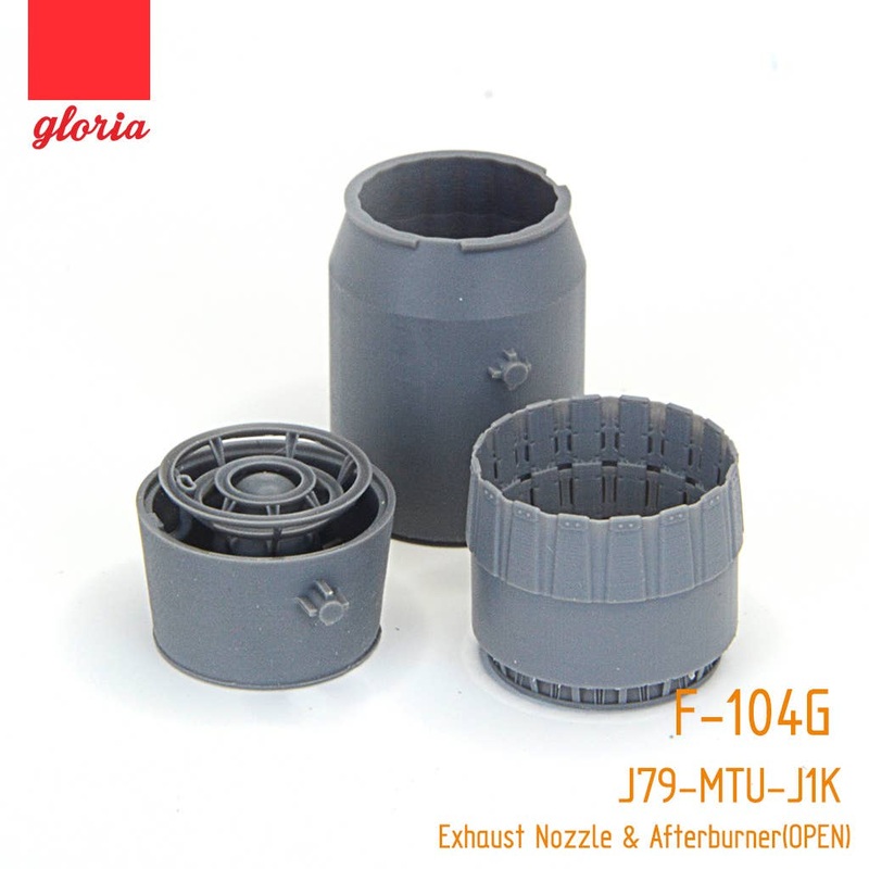 1/48 Modern Luftwaffe F-104G Fighter J79-MTU-J1K Engine Exhaust Nozzle & Afterburner (Open) Set (for Hasegawa)
