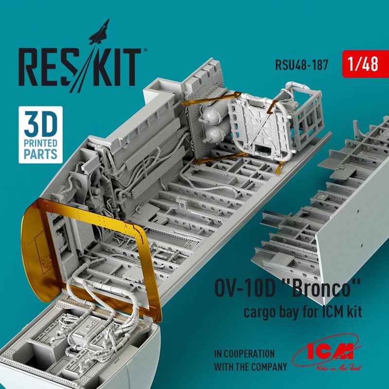1/48 OV-10D Bronco cargo bay for ICM kit (3D Printed)