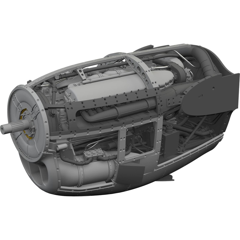 1/48 P-38J right engine (for Tamiya)