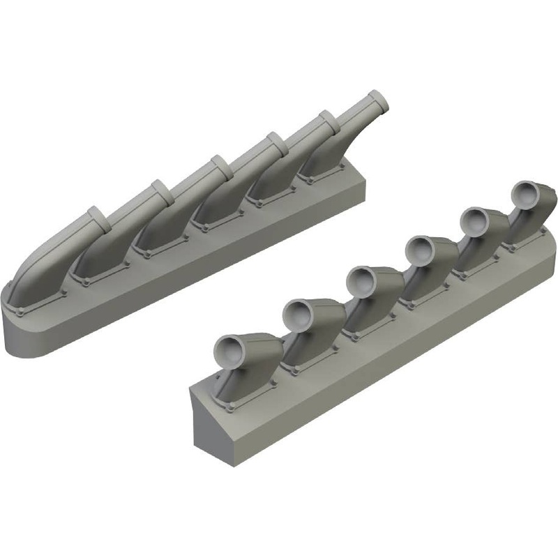 1/48 P-51D Exhaust Stacks (for Airfix)