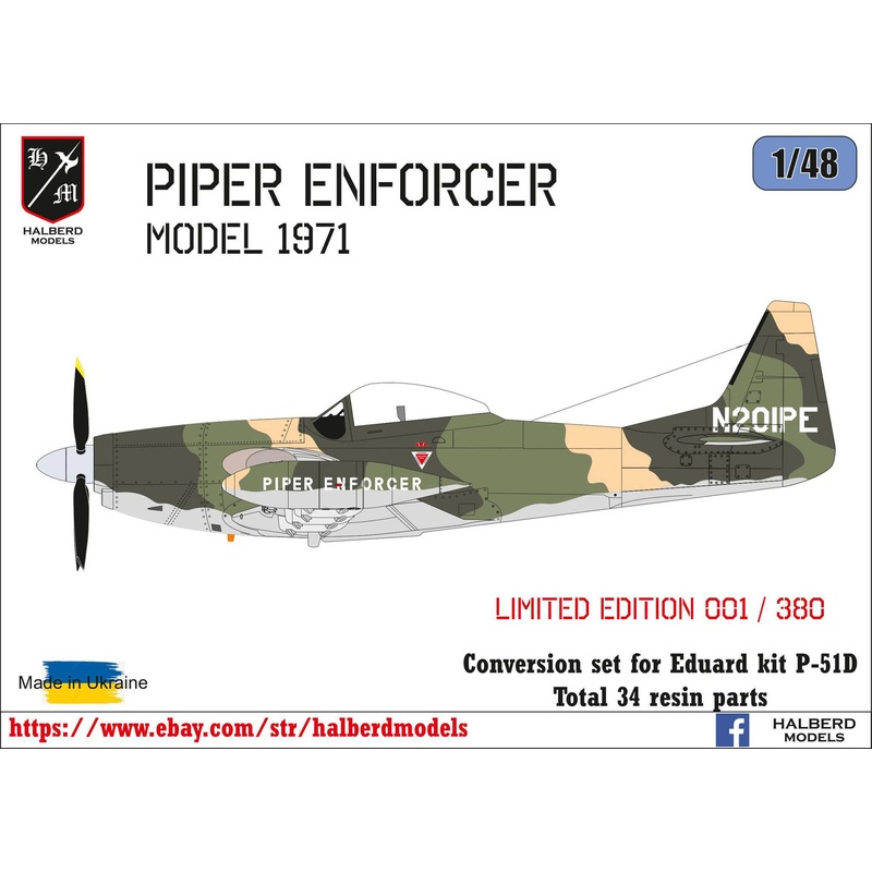 1/48 Piper Enforcer Model 1971 (Conversion set for Eduard P-51D)