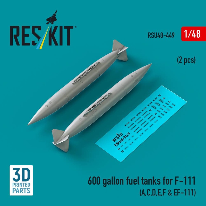 1/48 600 gallon fuel tanks for F-111 (A,C,D,E,F & EF-111) (2 pcs)