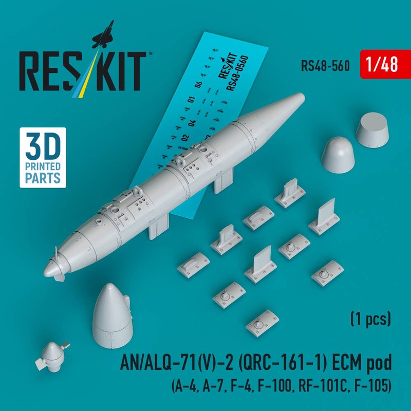 1/48 AN/ALQ-71(V)-2 (QRC-161-1) ECM pod (1pcs) (3D Printed)