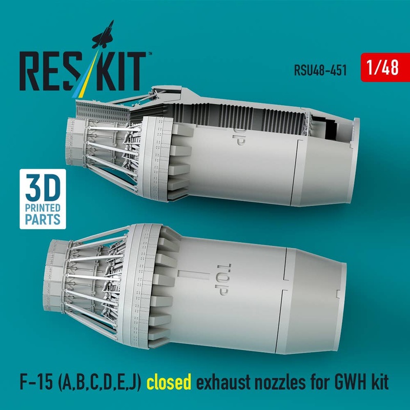 1/48 F-15 (A, B, C, D, E, J) closed exhaust nozzles for GWH kit (3D Printed)