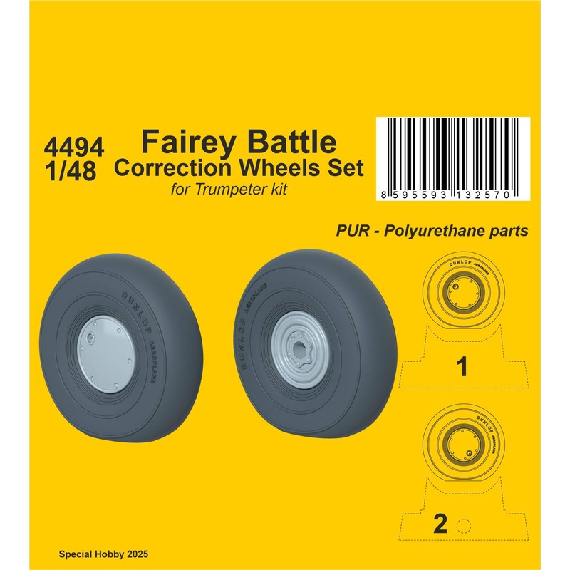 1/48 Fairey Battle Correction Wheels Set/ for Trumpeter kit