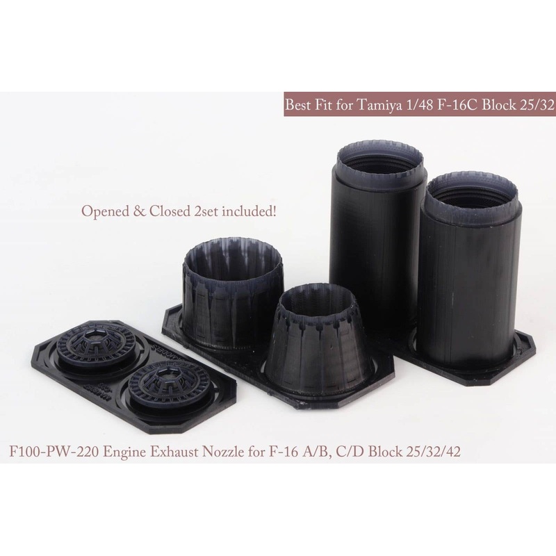 1/48 [SE] F-16 A/B, C/D Block 25/32/42 P&W Exhaust Nozzle & After Burner Set (Opened + Closed) (for Tamiya)