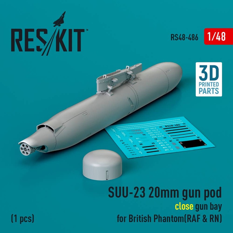 1/48 SUU-23 20mm gun pod (close gun bay) for British Phantom (RAF & RN) (1 pcs) (3D Printed)